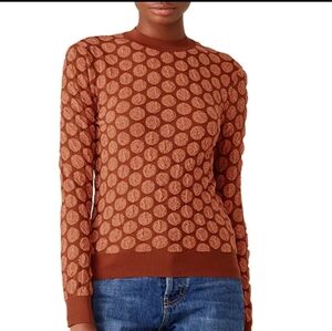 Marni Metallic Rust Orange Polka Dot Crewneck Sweater Size 46 Or Small